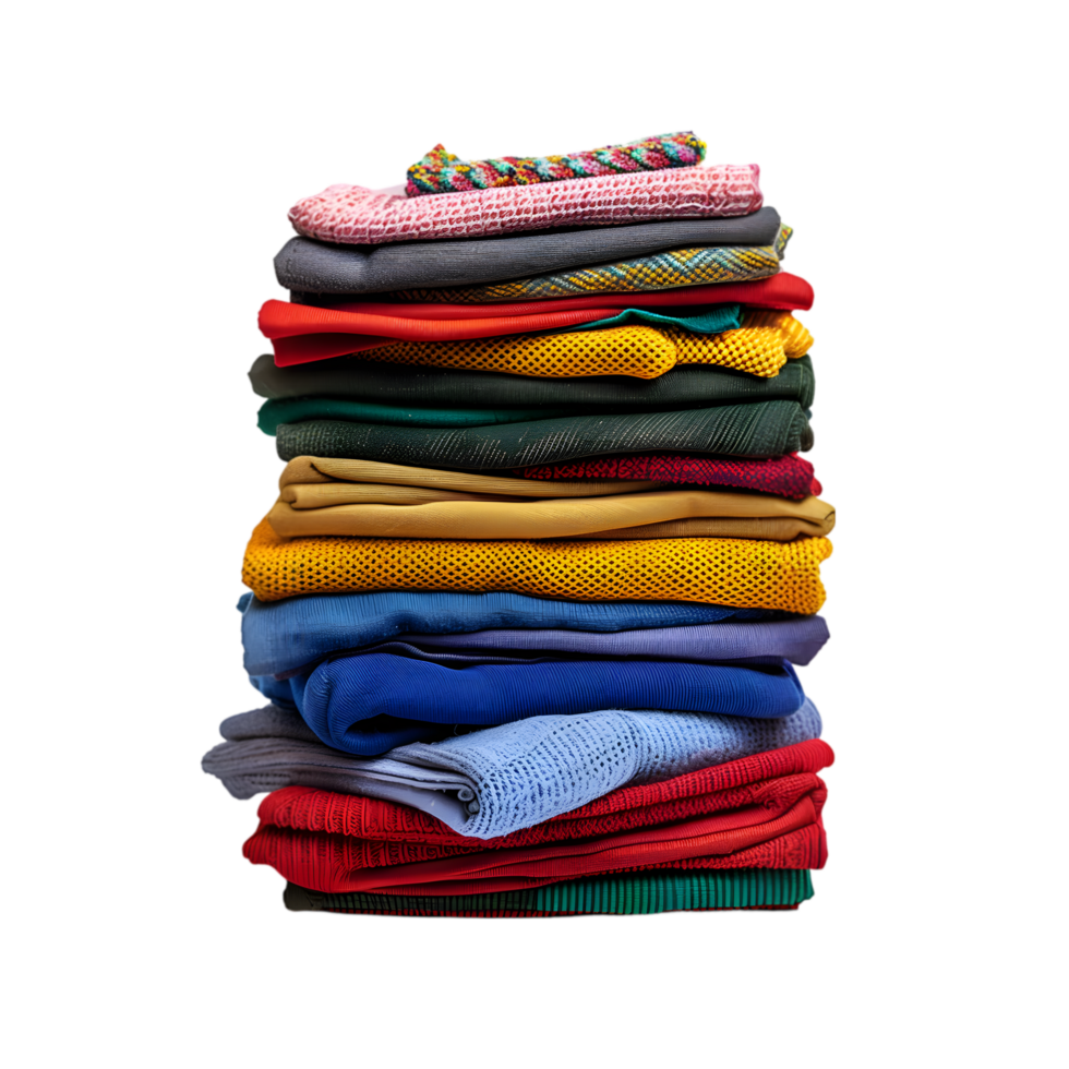Colorful clothes isolated on a transparent background png