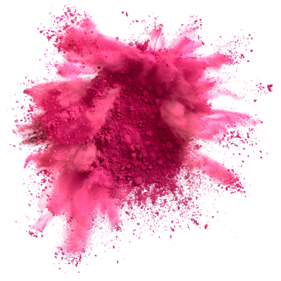 Pink powder explosion isolated on a transparent background png