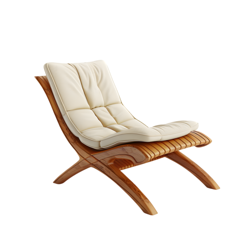 Wooden chair with cushion isolated on a transparent background png