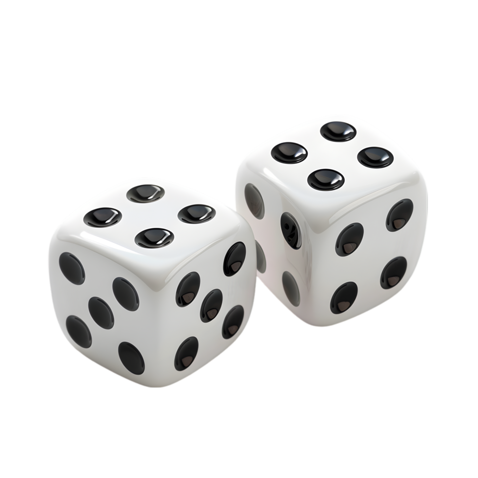 Pair of dice isolated on a transparent background png