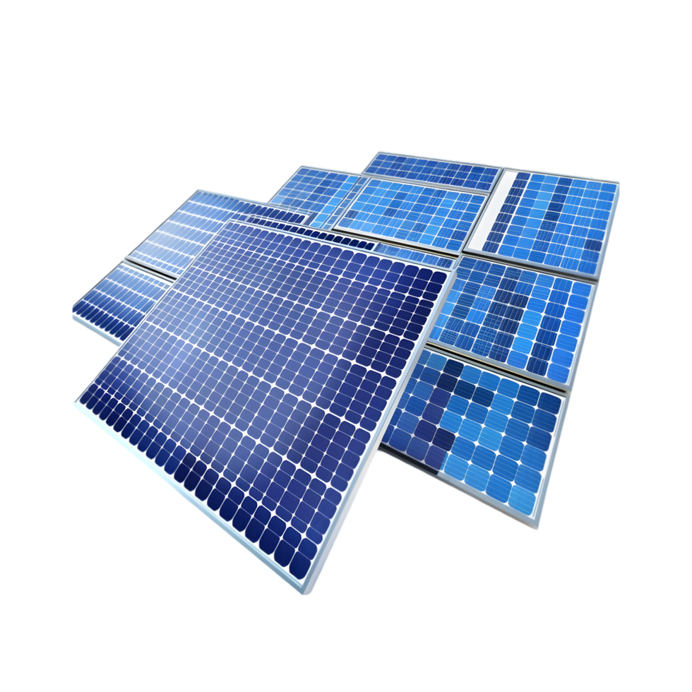 Solar panels isolated on a transparent background png