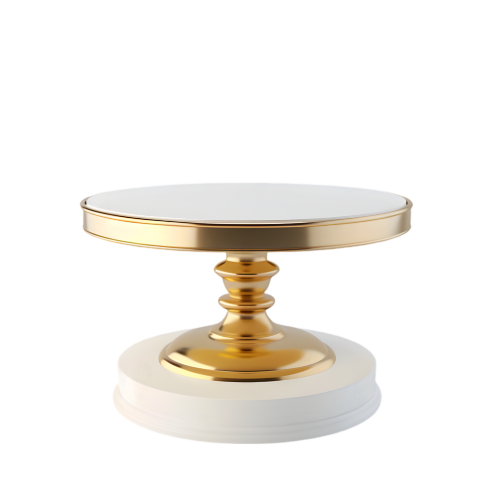 Gold and white display stand isolated on a transparent background png