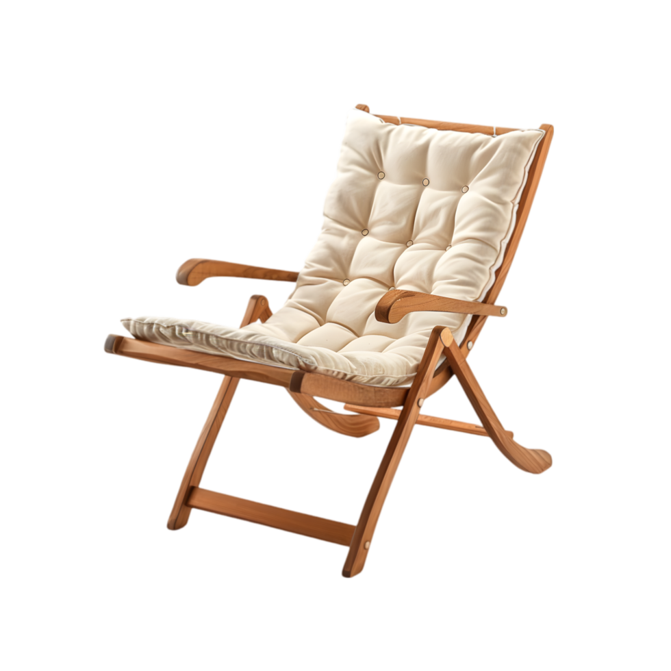Wooden chair with cushion isolated on a transparent background png