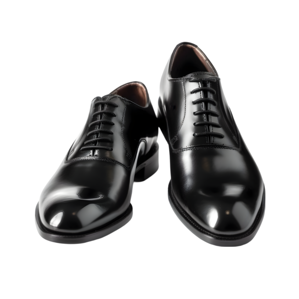 Black formal shoes isolated on a transparent background png