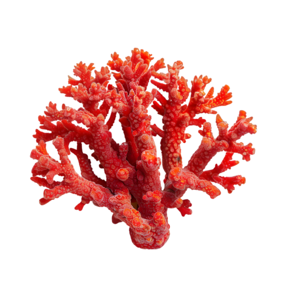 Red coral branch isolated on a transparent background png