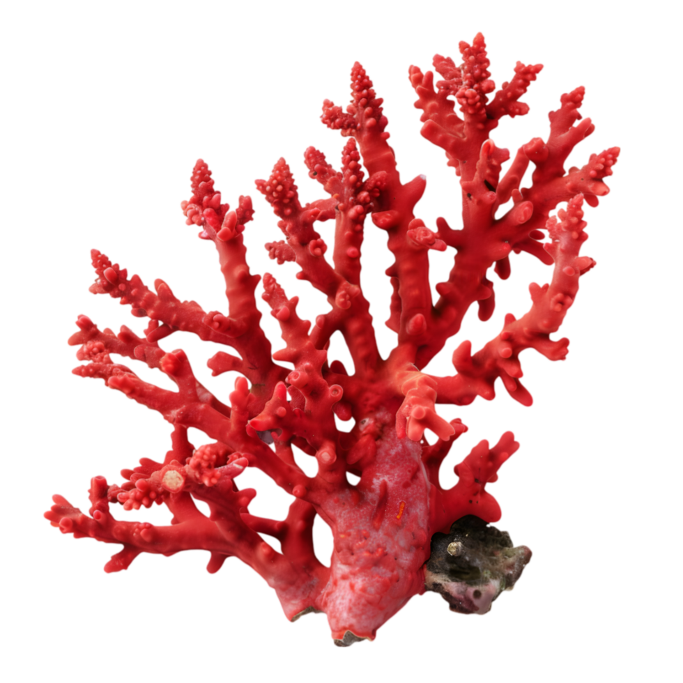 Red coral branch isolated on a transparent background png
