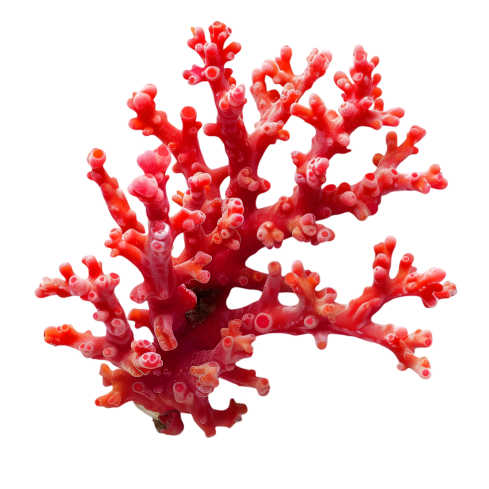 Red coral branch isolated on a transparent background png
