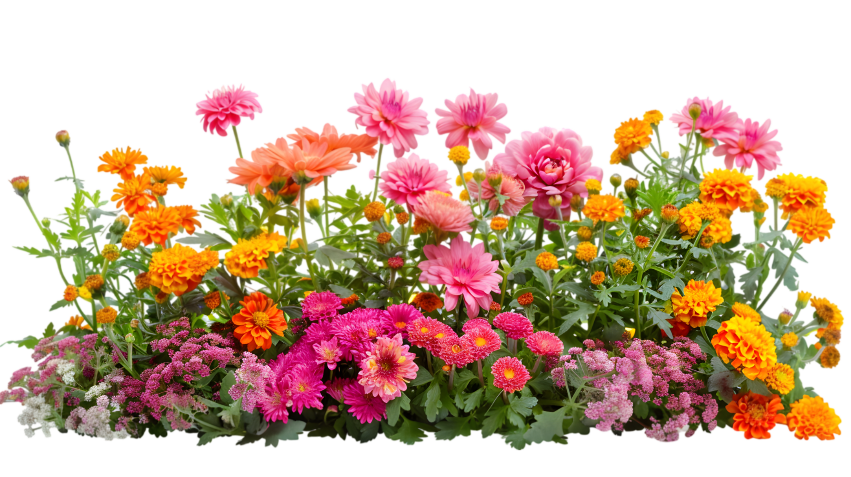 Colorful floral arrangement isolated on a transparent background png