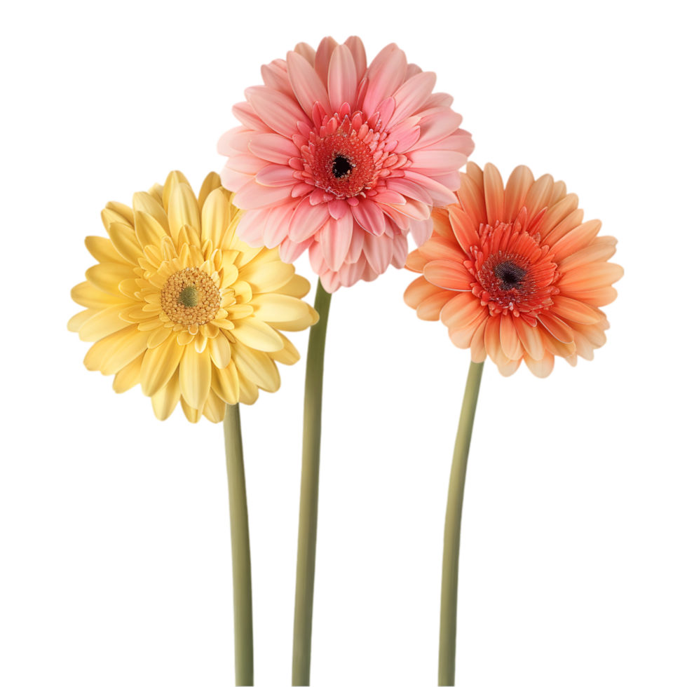 Gerbera daisies isolated on a transparent background png
