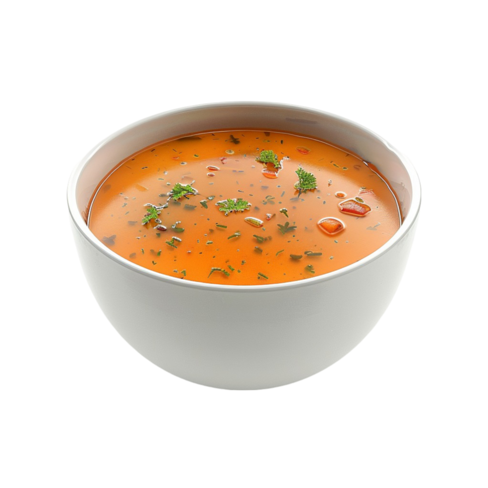 A bowl of soup on a white background Genereted AI png