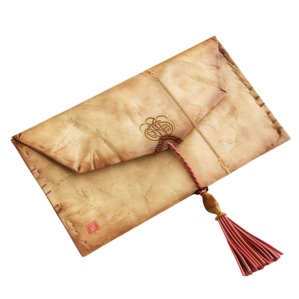 Old Envelope with Tassel On Background. Genereted AI png