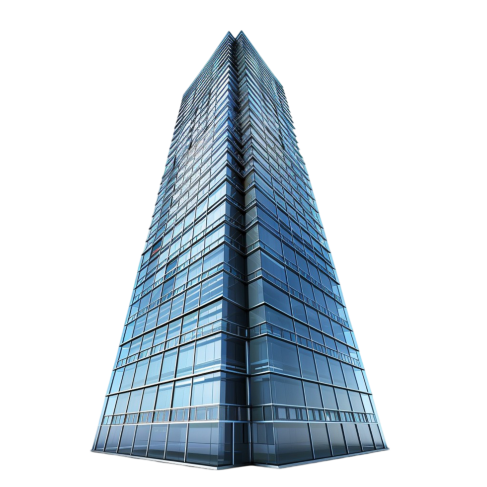 A tall building with windows on a transparent background Genereted AI png