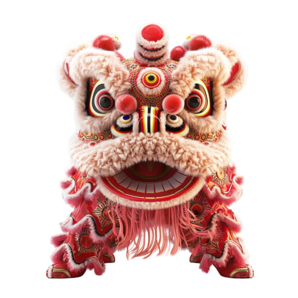 Chinese New Year Dragon Dance Head isolated on transparent background Genereted AI png