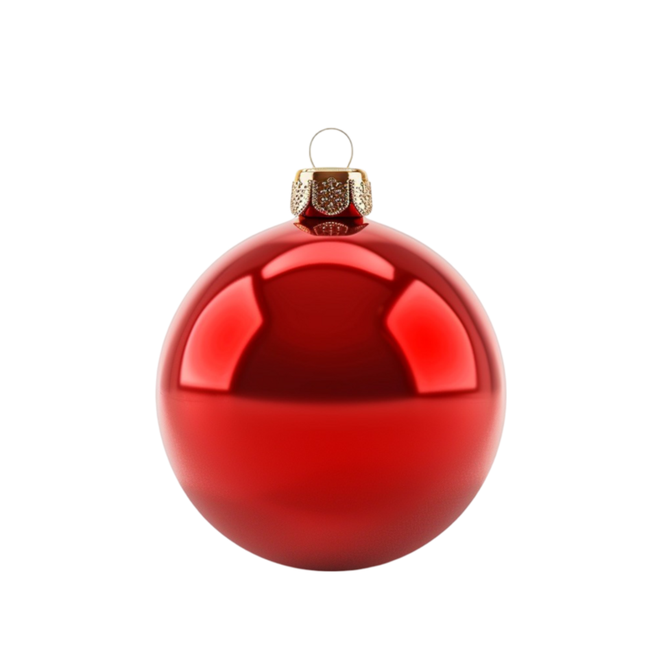 Red Christmas Ball on Transparent Background Genereted AI png