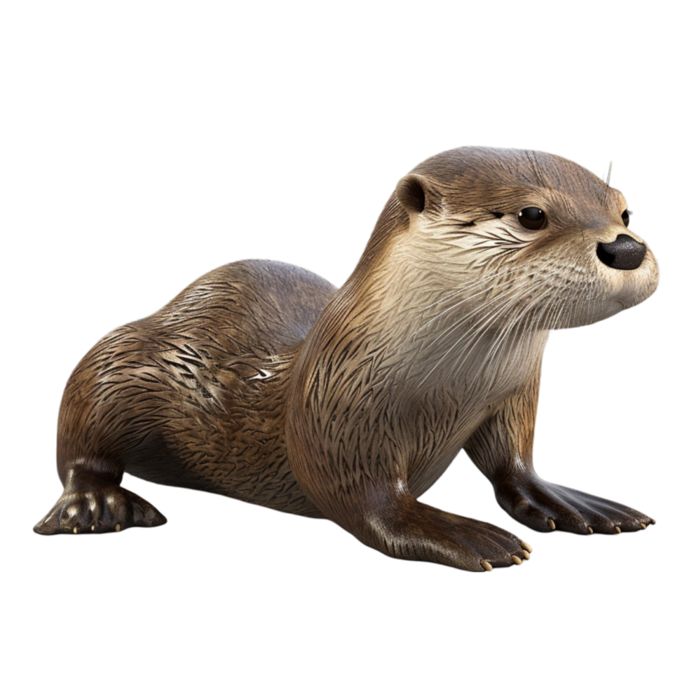 otter lying on transparent background Genereted AI png