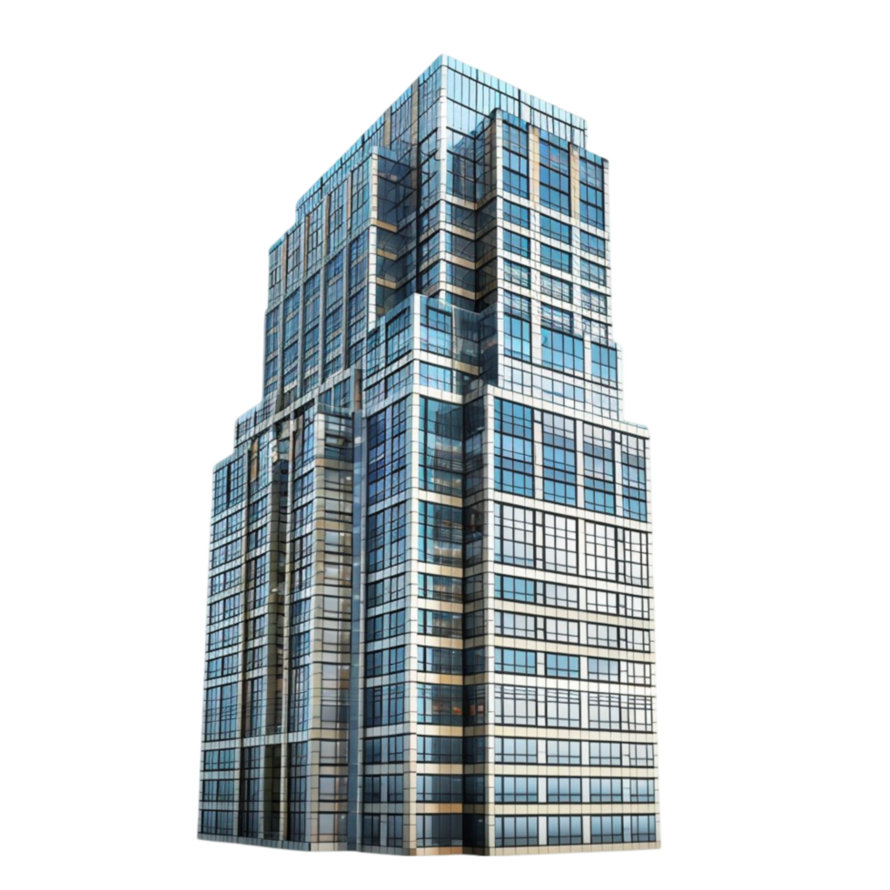 3d rendering of a tall building on a transparent background Genereted AI png