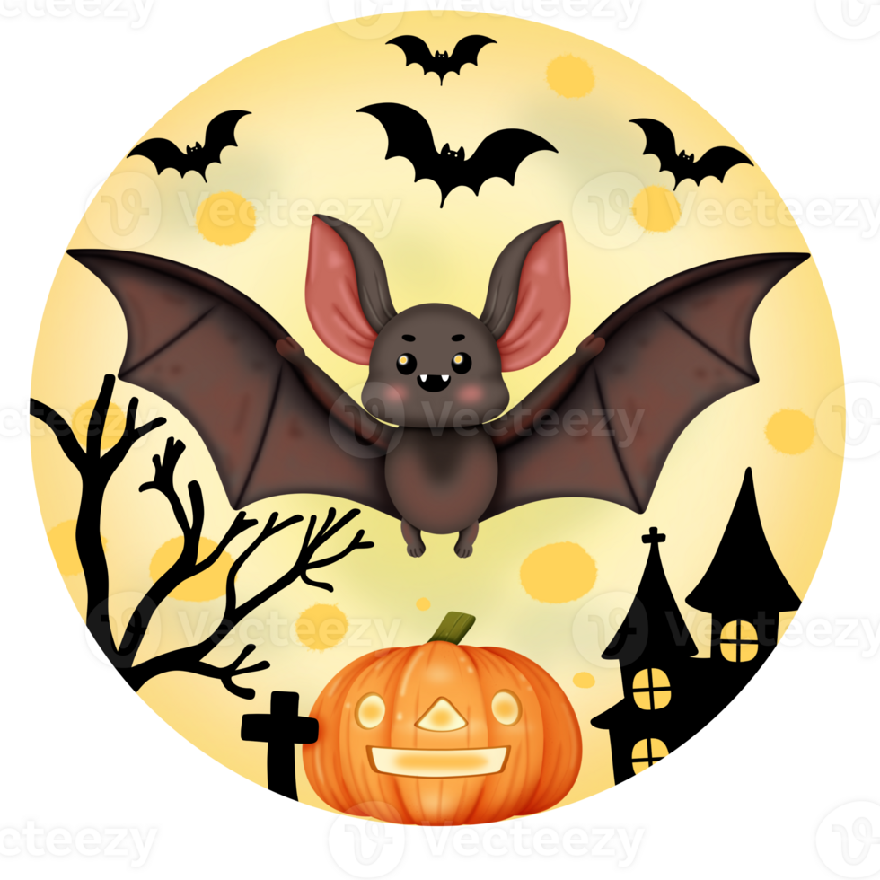 Halloween bat moon png