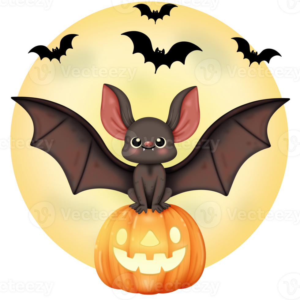 Halloween bat moon png