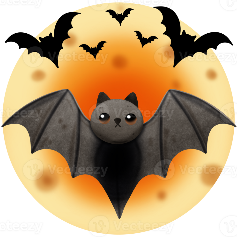 Halloween bat moon png