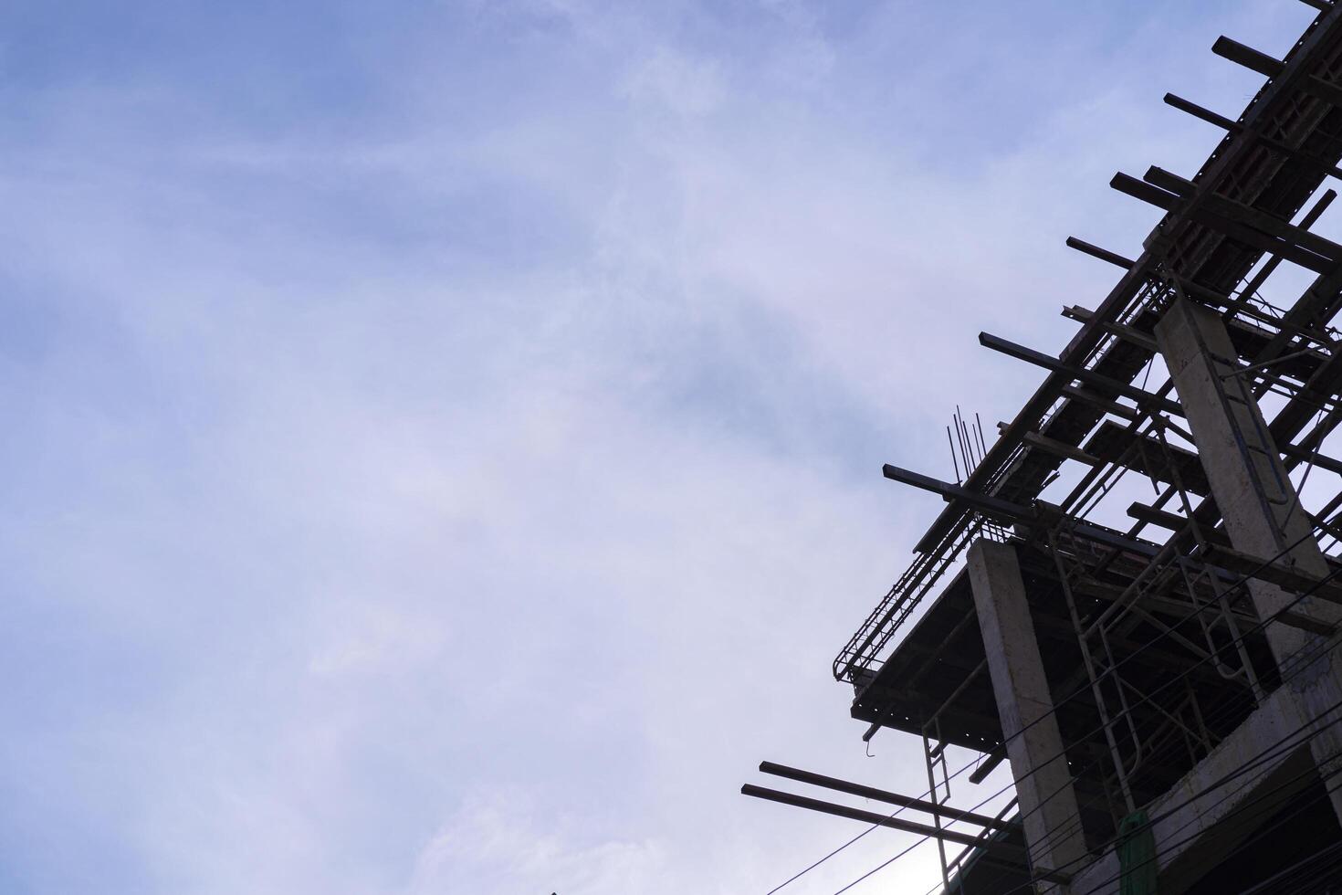 Construction site structure background And new multi-storey buildings Industrial background photo