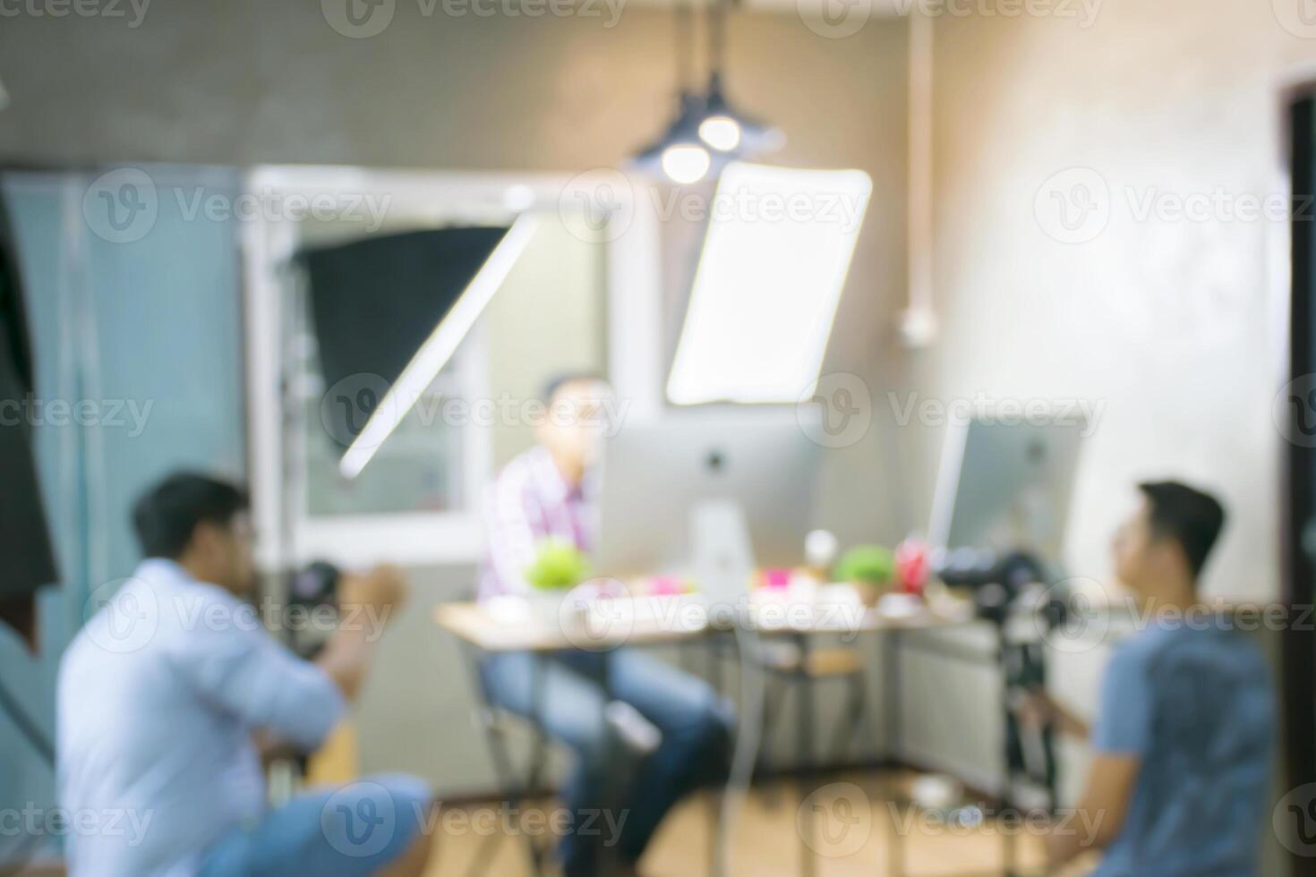 The image is blurred. The studio. photo