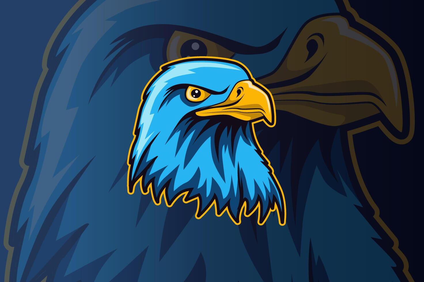 eagle head e sports team logo template vector