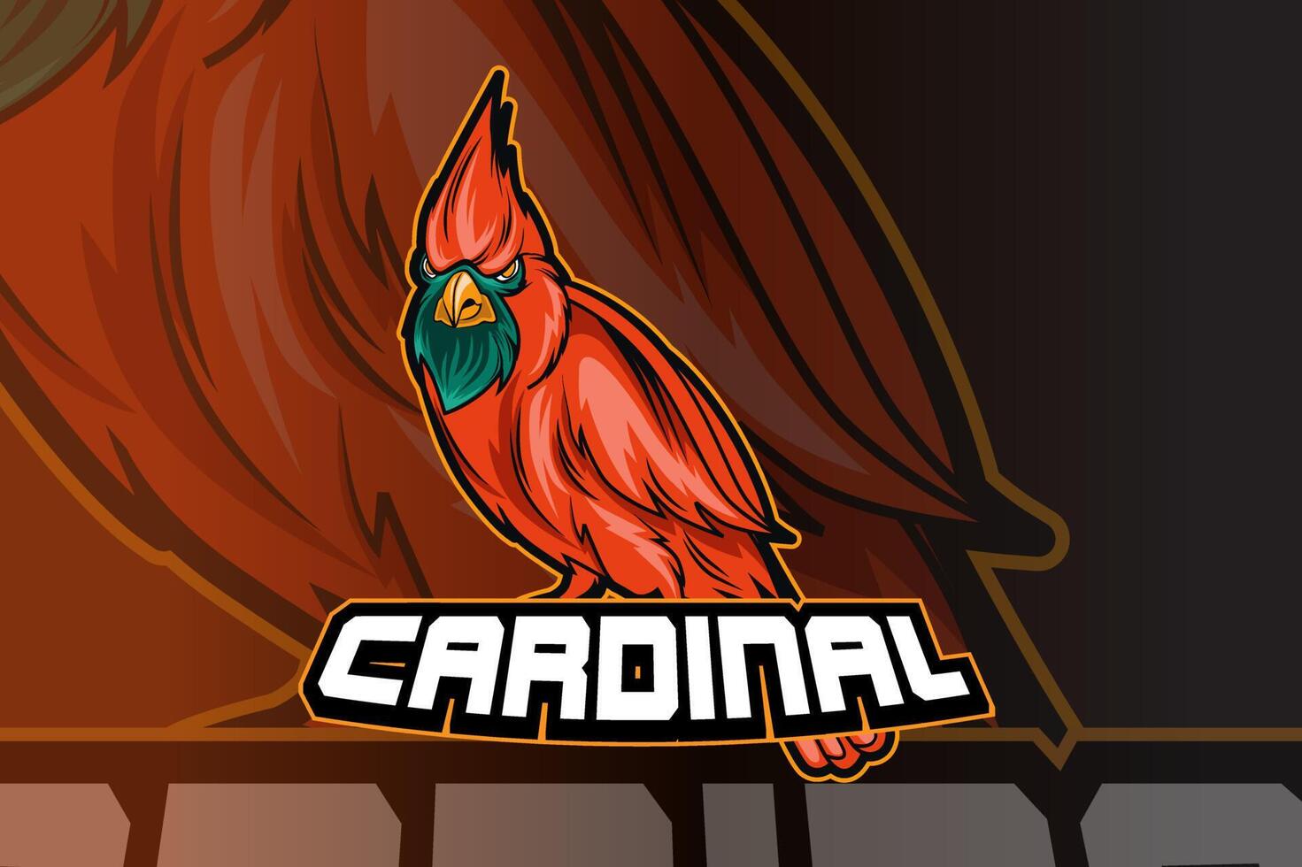 bird cardinal e sport and sport mascot logo design in modern illustration concept for team badge, emblem and thirst printing vector