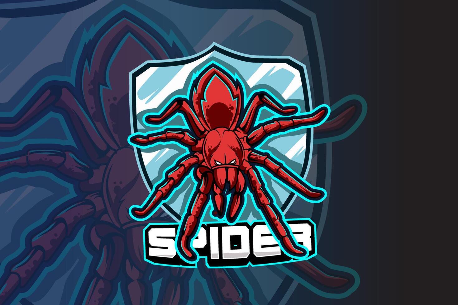 spider E sports team logo template vector