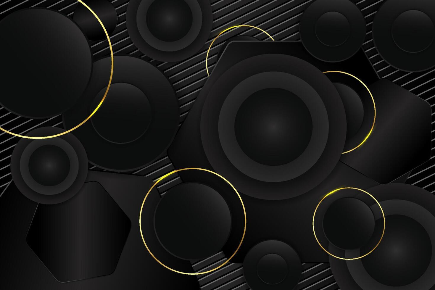 Black background ellipse shape with gold and black color vector