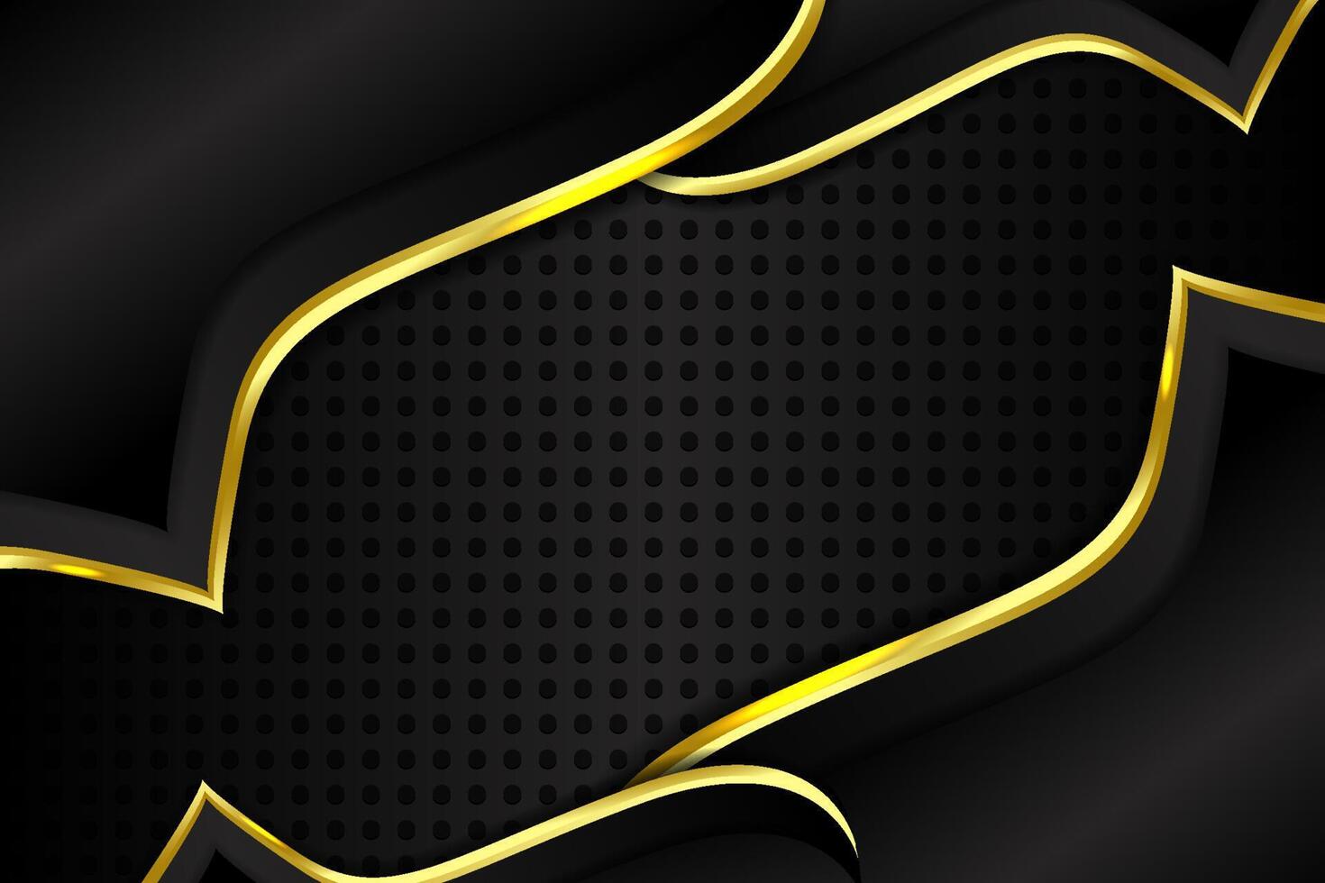 Abstract fluid background with gold and black color vector