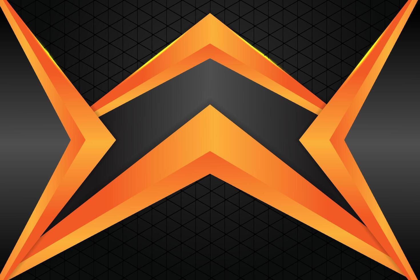 Abstract background triangle shape with black and orange color vector