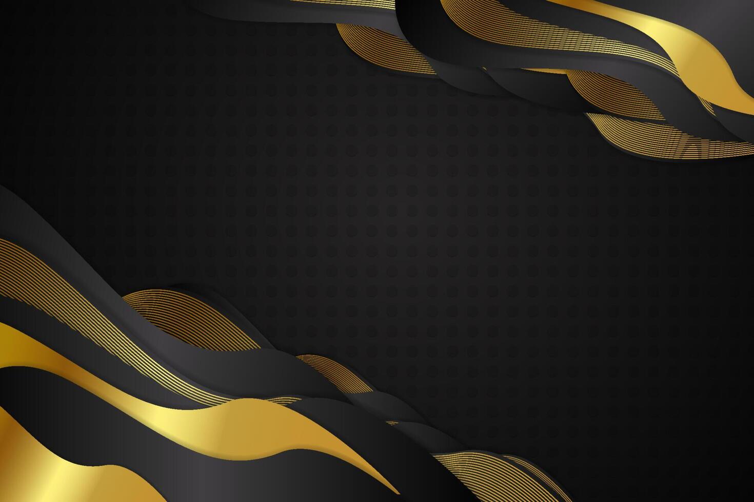 Abstract fluid background with black and gold color vector