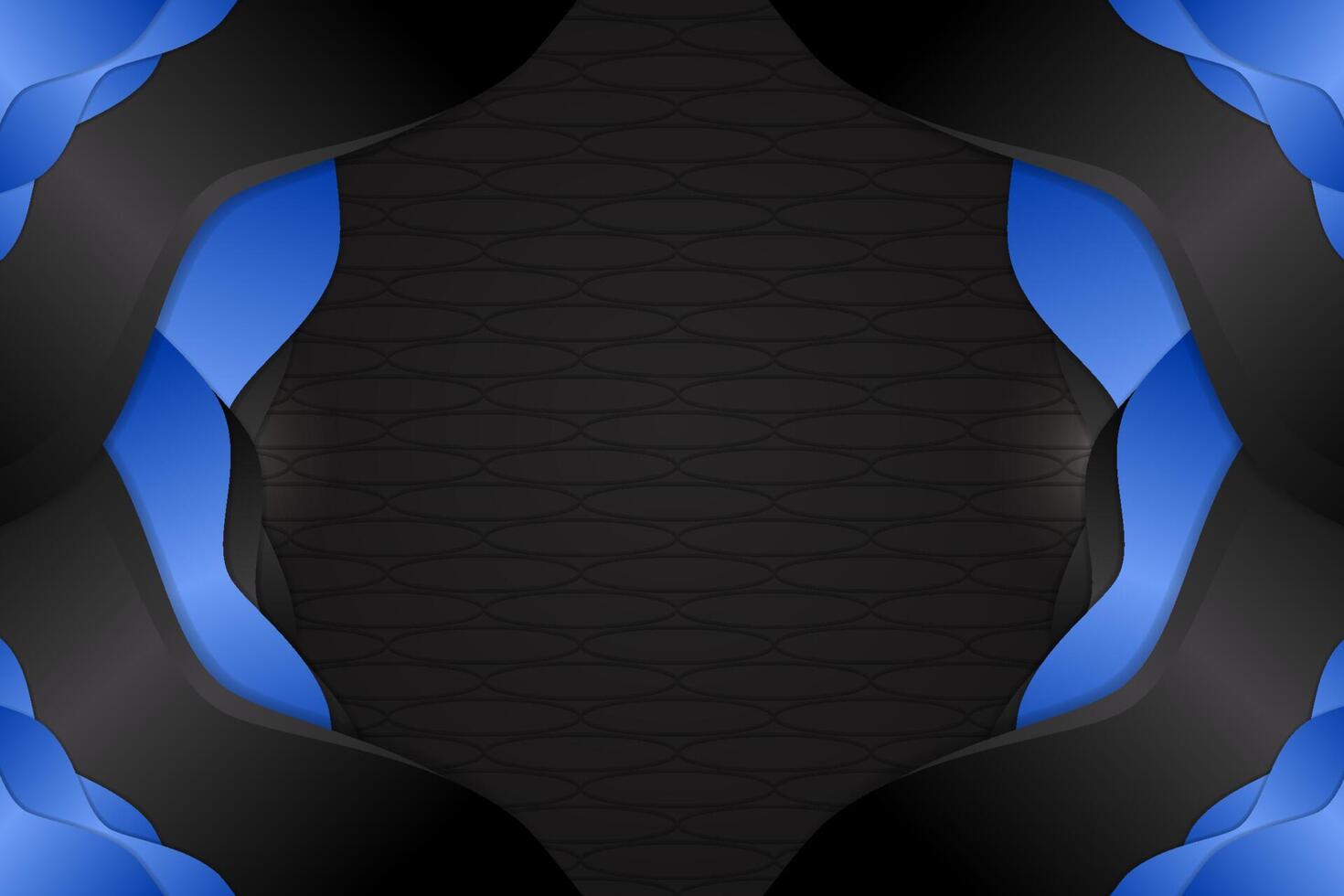 Abstract fluid background with black and blue color vector