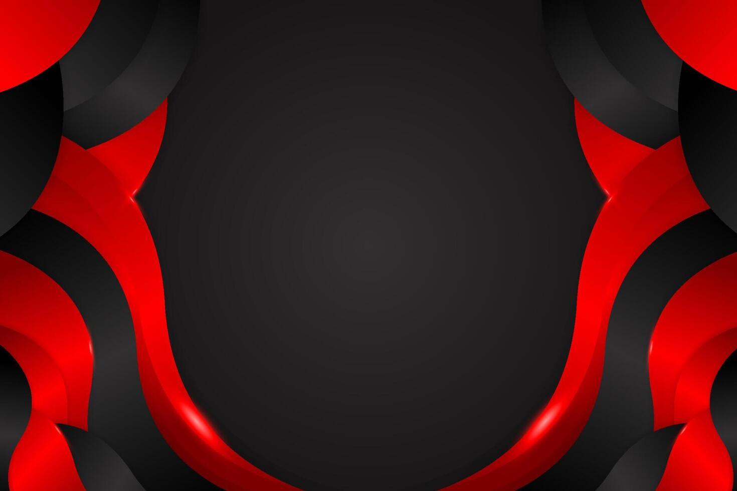 Abstract fluid background with black and red color vector