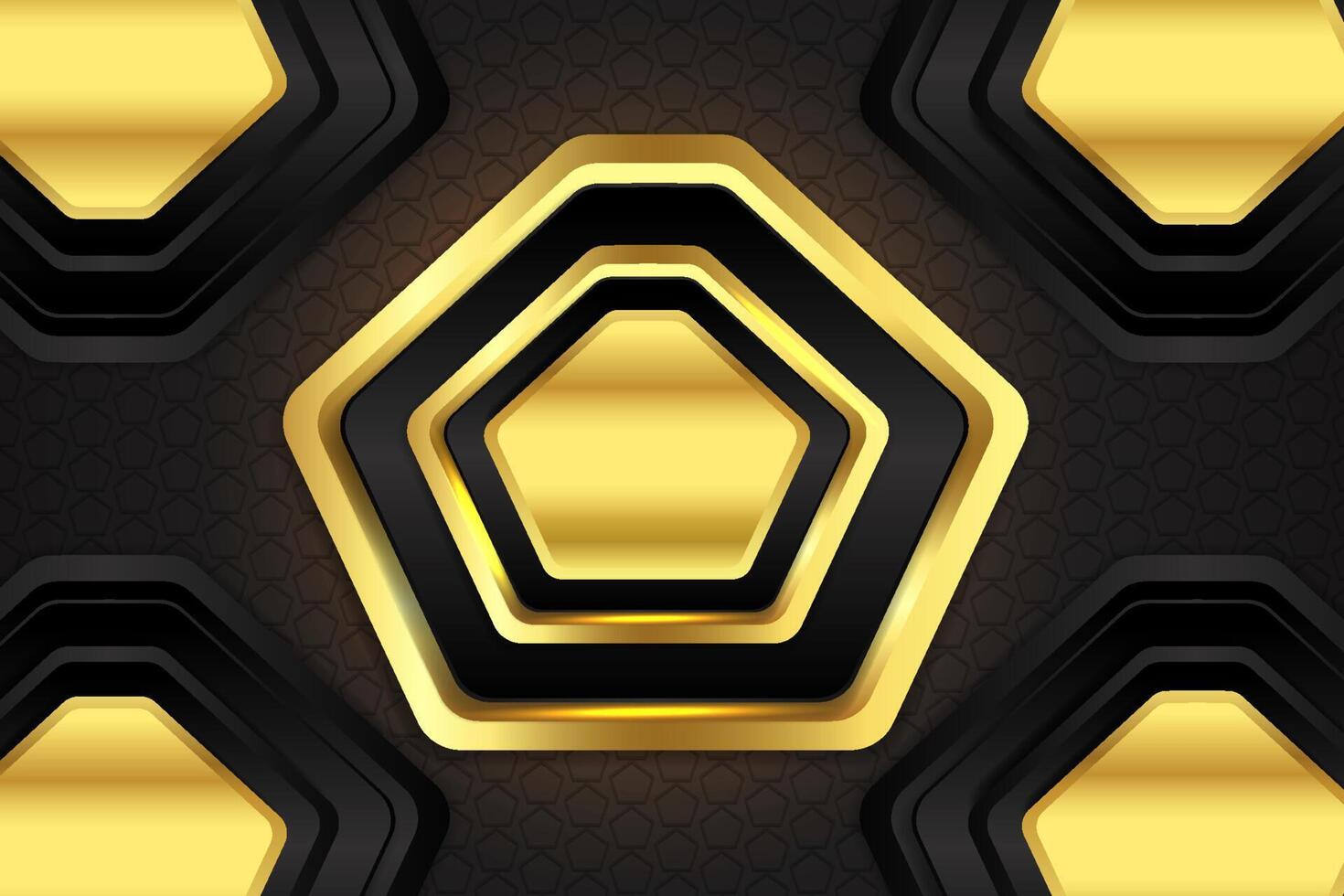 Abstract background polygon shape with black and gold color vector