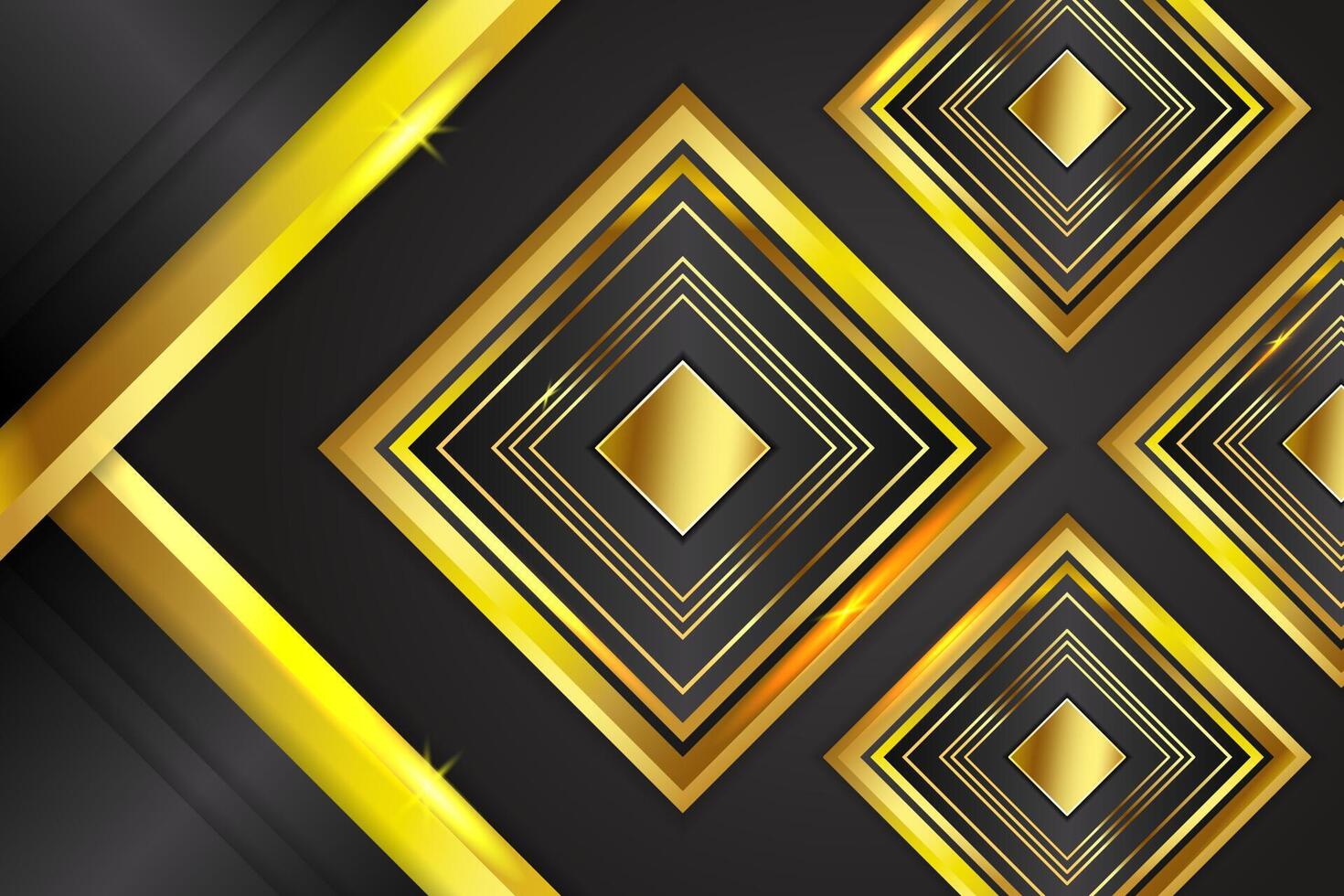 Abstract background rectangle shape with black and gold color vector