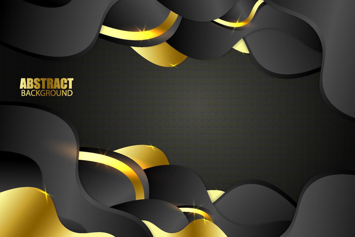 Abstract fluid background with black and gold color vector