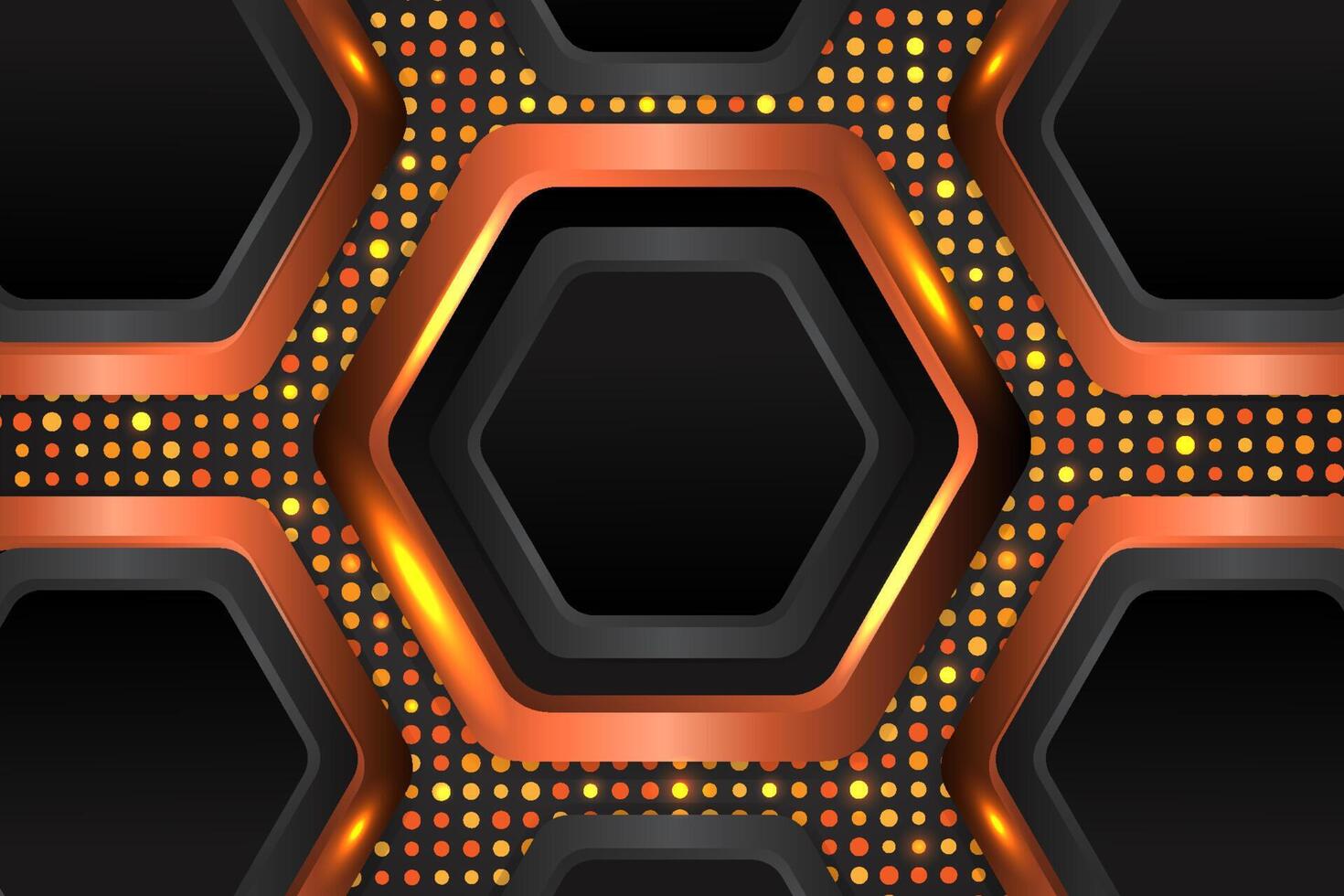 Abstract background polygon shape with black and bronze color vector