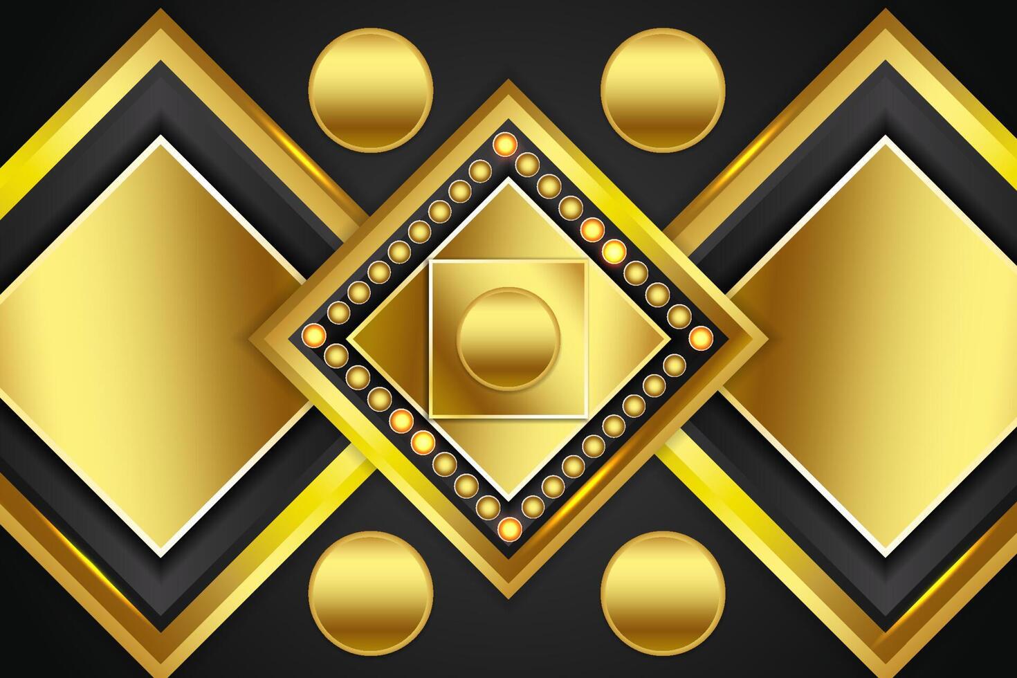 Abstract background rectangle shape with black and gold color vector