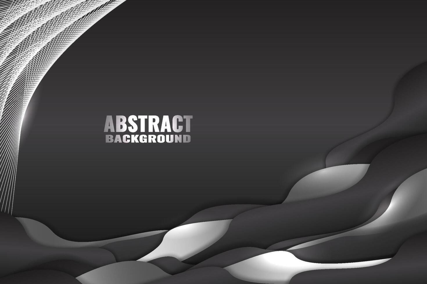 Abstract fluid background with black and white color vector