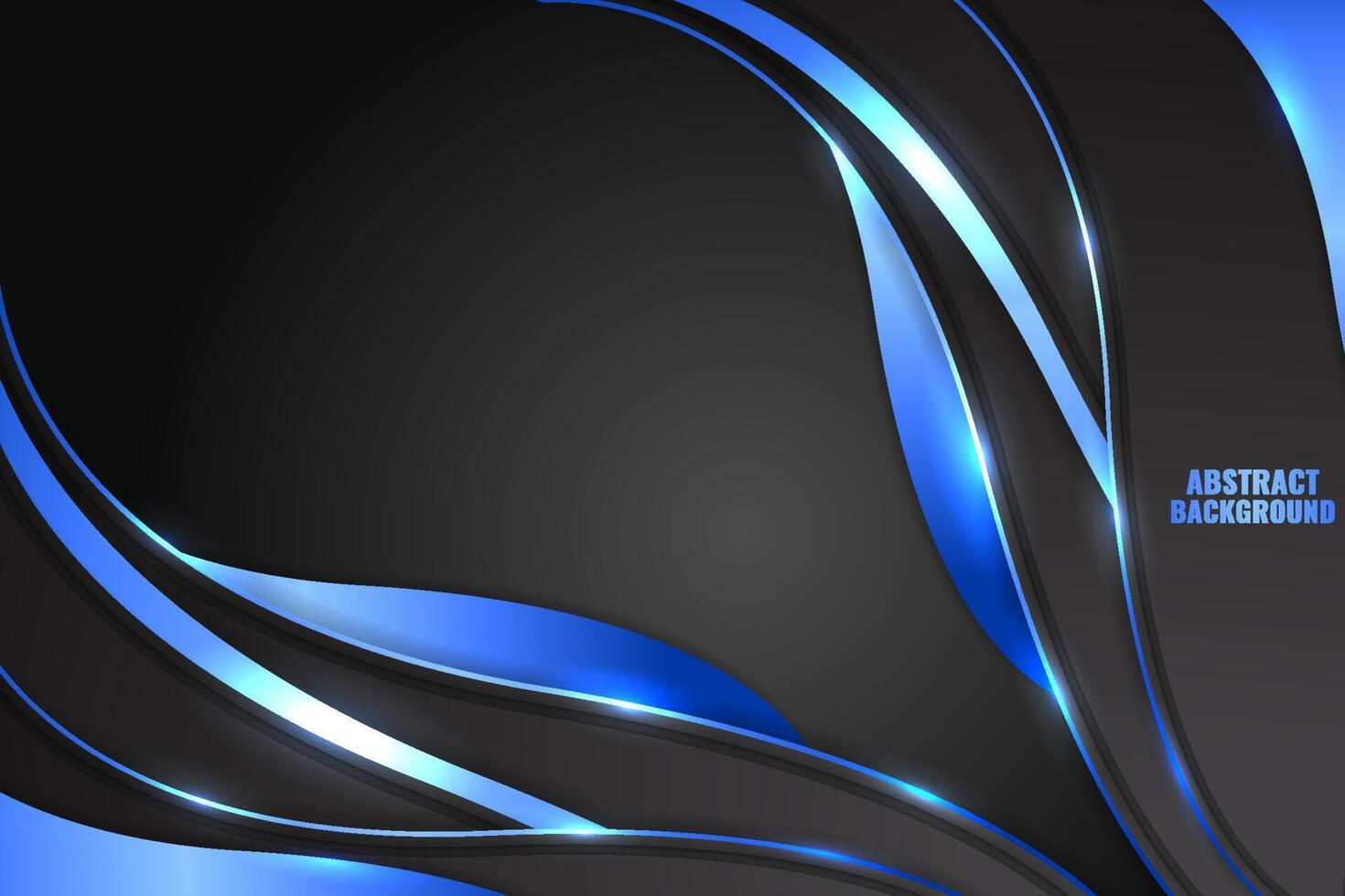 Abstract fluid background with black and blue color vector