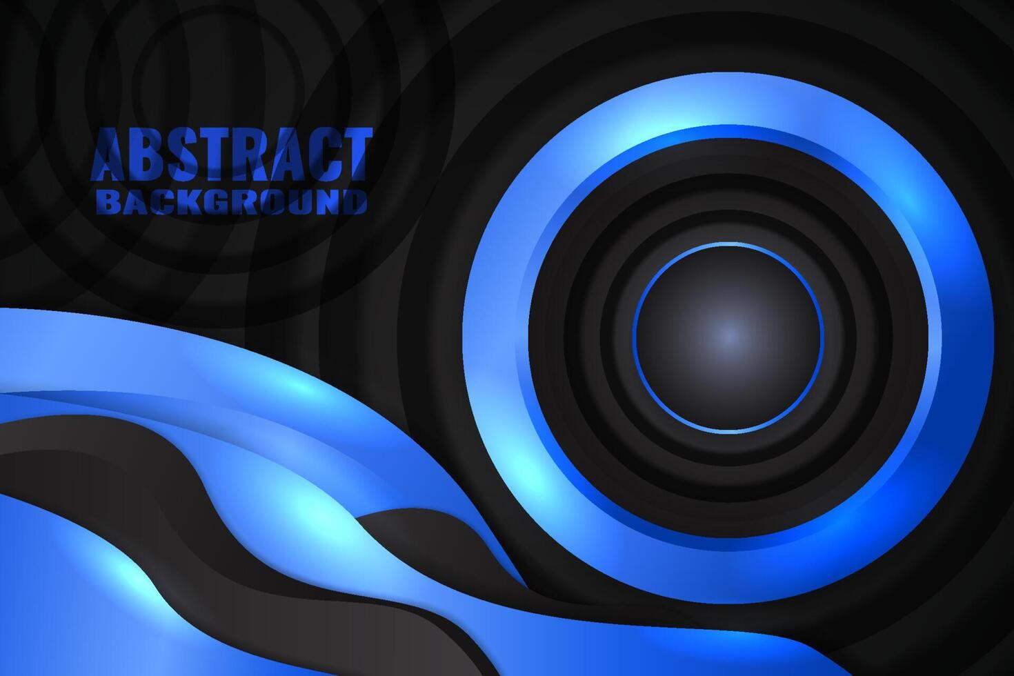 Abstract fluid background with black and blue color vector