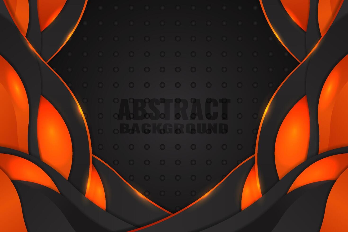 Abstract fluid background with black and orange color vector