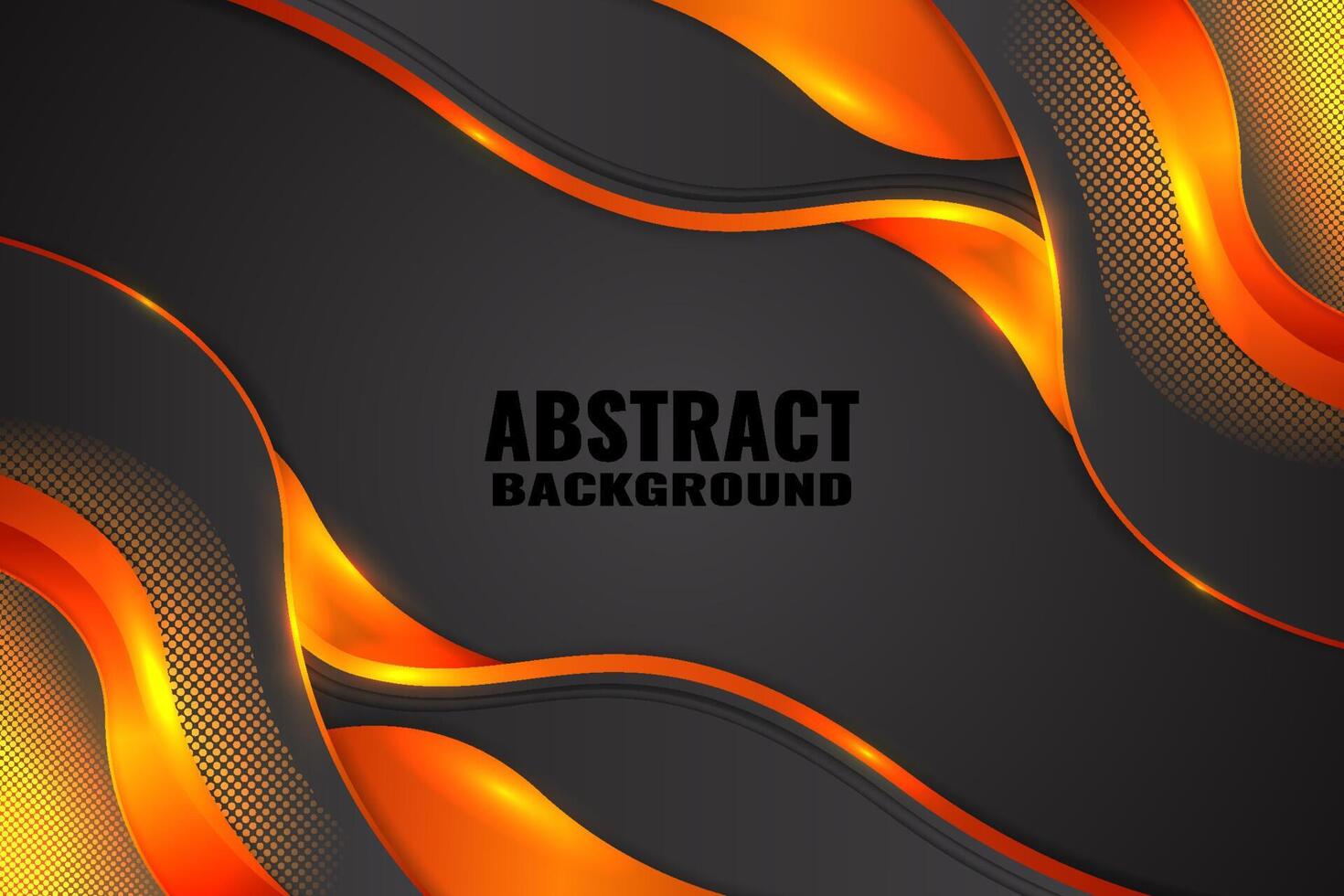 Abstract fluid background with black and orange color vector