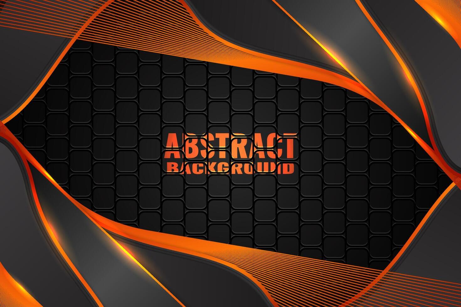 Abstract fluid background with black and orange color vector