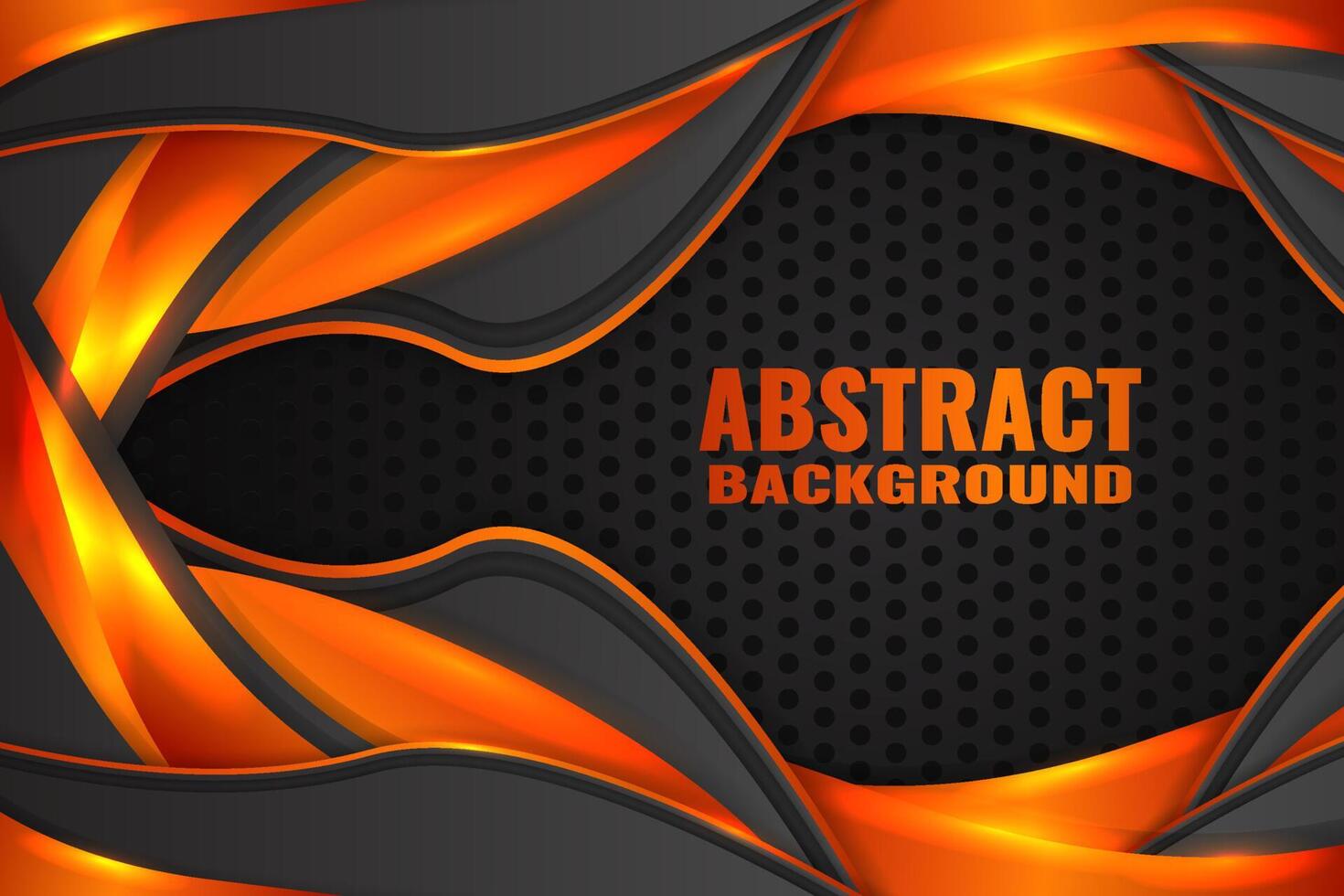 Abstract fluid background with black and orange color vector