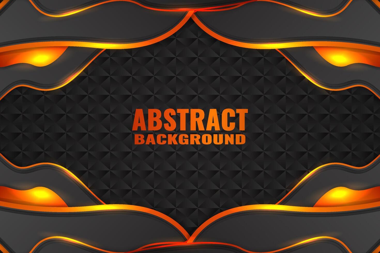 Abstract fluid background with black and orange color vector