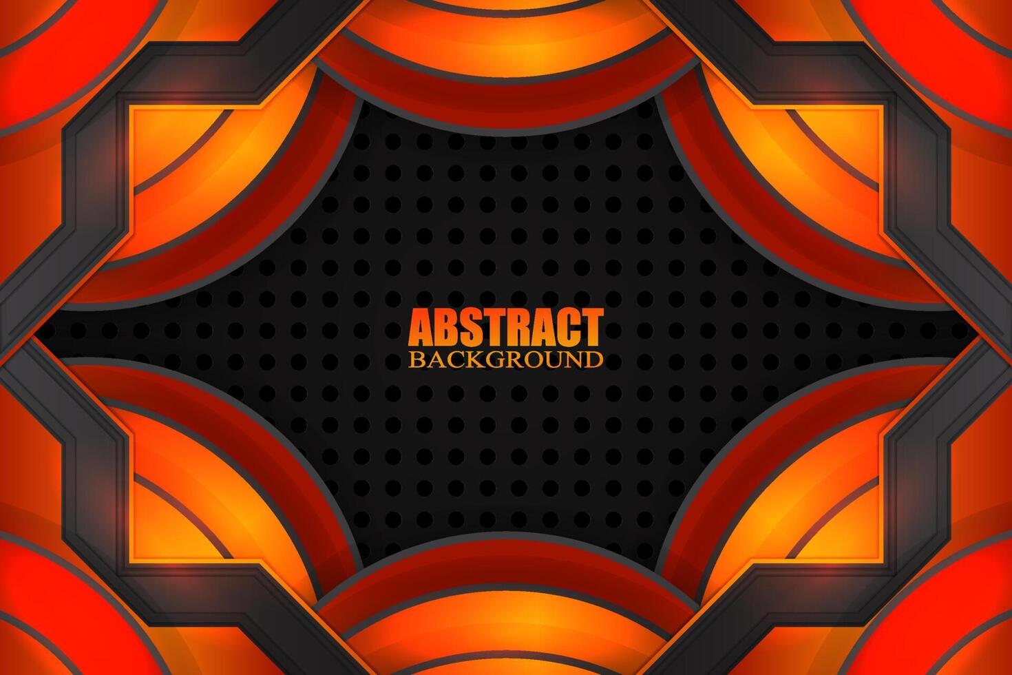 Abstract fluid background with black and orange color vector