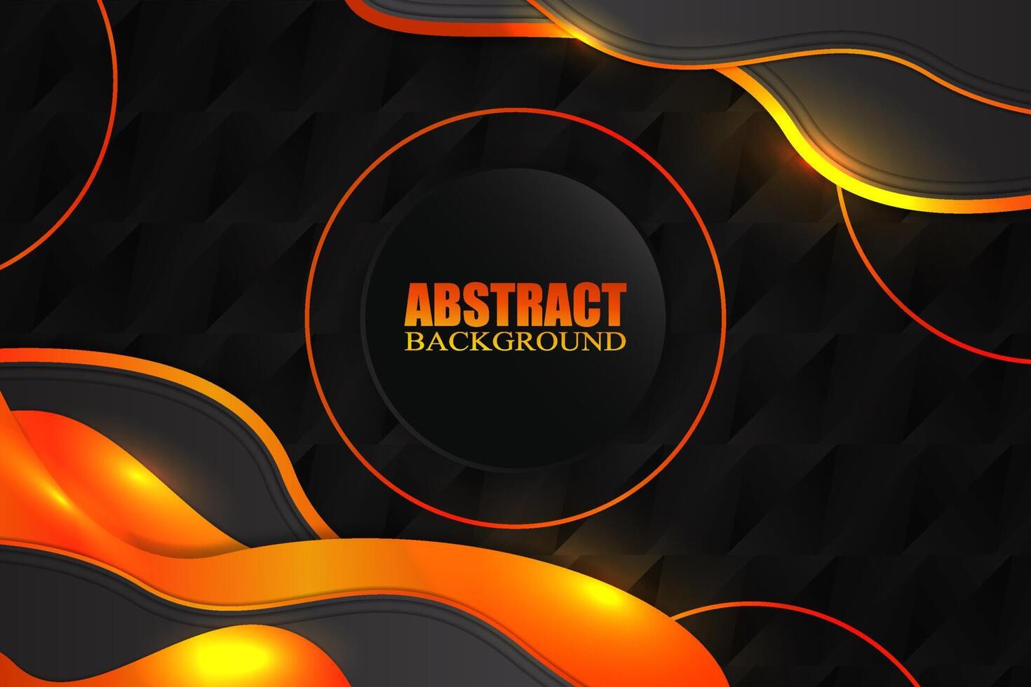 Abstract fluid background with black and orange color vector