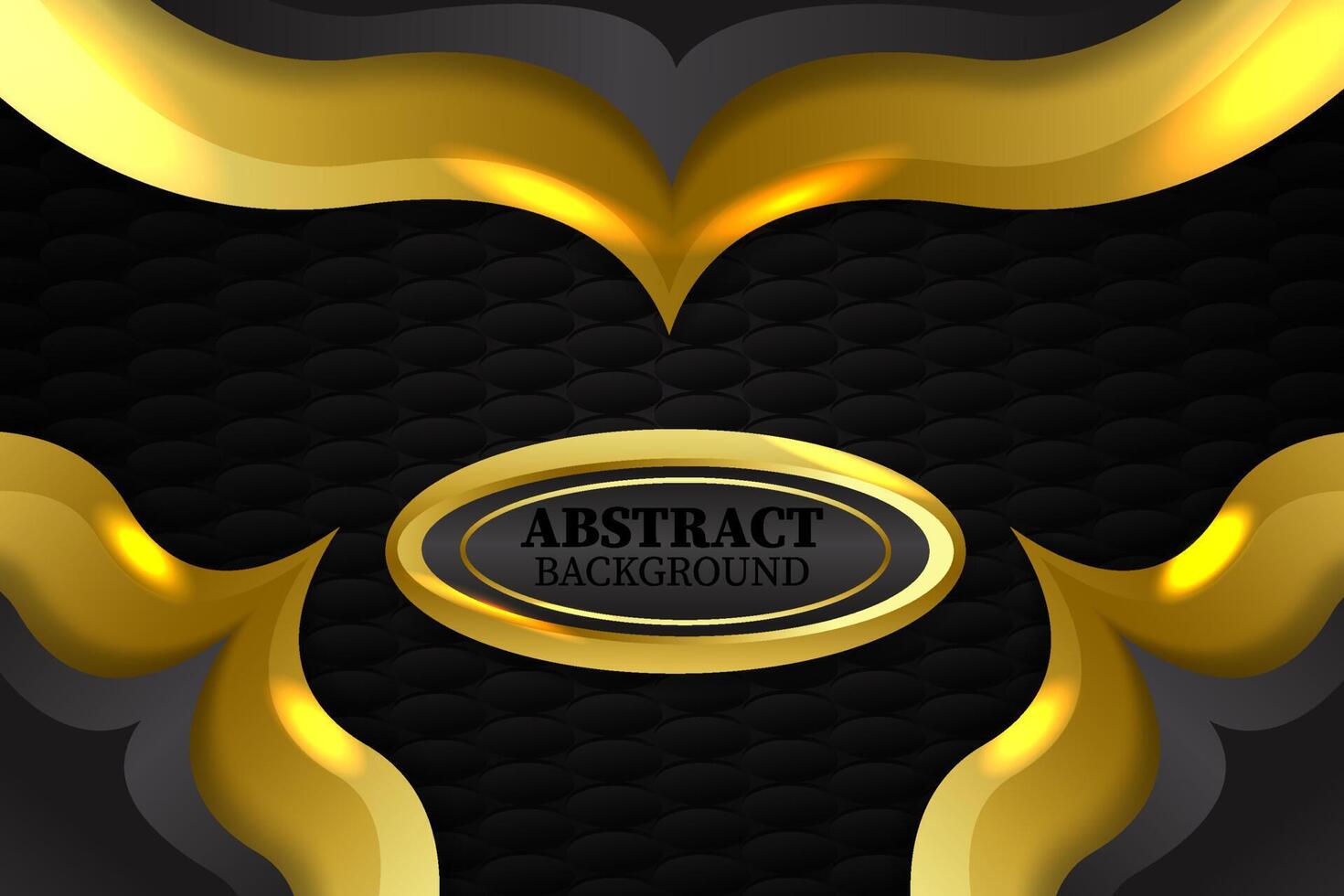 Abstract fluid background with black and gold color vector